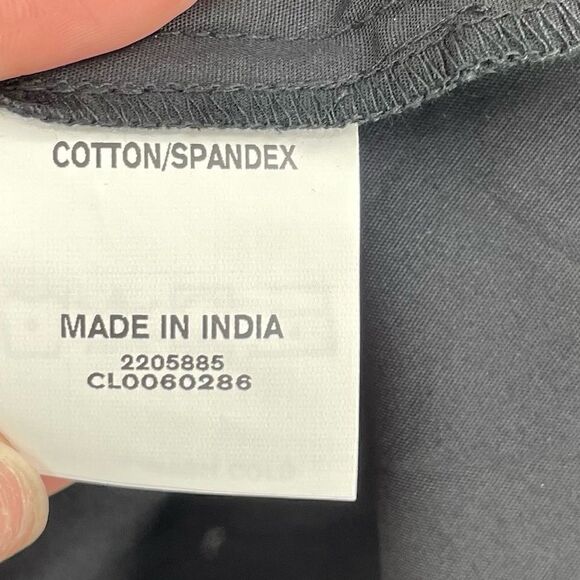 eShakti Navy Blue Lagenlook Poplin Release Dress with Pockets - Picture 6 of 9